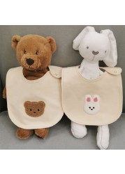 Soft Baby Bib Lovely Bear Neck Baby Saliva Bibs for Boys and Girls Absorbent