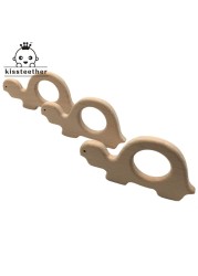 10pcs Safe Kara Teething Baby Cute Teether Antlers Design Wooden Ring Animal Shape Handmade Toy Wooden Teether - Giraffe Teether