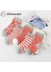 5pairs/lot 2022 Baby Socks for Kids Girls Boy Cotton Stripe Cartoon Animals Summer Baby Knitwear Socks Newborn Baby Clothes