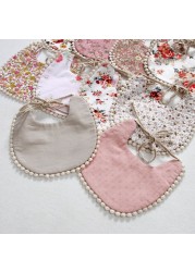 Baby Bib Infant Burp Cloths Toddler Bib Cotton Toddler Floral Dinner Towel Feeding Double Deck Cute Girl Bibs