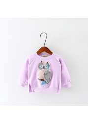 Girls Autumn Fashion Long Sleeve Sweater Cartoon Owl Fashion T-shirt Children's Clothing Children's Clothing