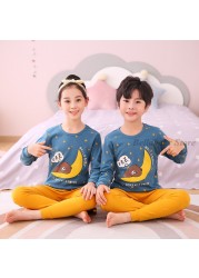 Baby Boy Girl Pajama Sets Korean Spring Pajamas For Kids Sleepwear Set Cotton Cartoon Cow Night Outfits Autumn Children Clothes