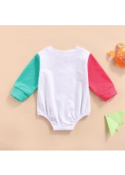 Ma & Baby 0-24M Newborn Infant Baby Girls Romper GRL PWR Letter Print Long Sleeve Jumpsuit Cute Autumn Spring Clothes