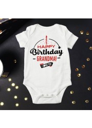 2021 Funny Happy Father's Day Mother Grandma Grandpa Baby Bodysuit Newborn Boys Girls Summer Short Sleeve Casual Wear