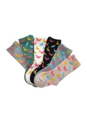 3pairs/lot Baby Kids Kids Boys Girls Socks Cartoon Dinosaur Cotton Breathable Cute Short Socks 2022 Autumn New