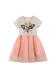 Summer Children Girls Dress Princess Dresses For Girls Infant Kids Short Sleeve Beautiful Party Dress 2-8 Years Kids