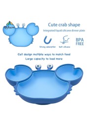 Qshare Silicone Baby Dishes For Kids Tableware Plate Non-Slip Baby Feeding Bowl BPA Free