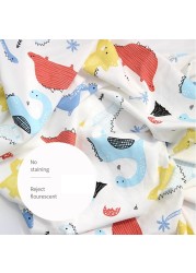 Soft Cotton Muslin Baby Receiving Blanket Infant Cartoon Printed Swaddle Wrap