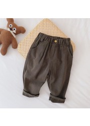 Infant casual pants spring and autumn children's pants solid color fashion baby boys pants korean baby clothes kids pants