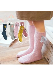 Pradka 2022 New Tassel Kids Socks Cotton Baby Toddler Knee High Socks Toddler Princess Girls Socks Children Clothing Accessories