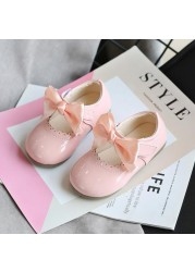 Newborn Baby Girls Shoes PU Leather Buckle First Walkers Big Bow Summer Princess Shoes Party Wedding Baby Girl Shoes