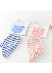 Infant clothing sets 2022 summer girl boy T-shirt shorts 2pcs suit baby kids outfits cartoon bear cotton baby clothes