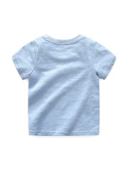 Summer Boys Short Sleeve T-shirt Casual Style Breathable Kids Tops Cotton Boys Clothes Fashion Tops 2-7 Years For Baby