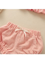 Ma & Baby 6M-3Y Summer Toddler Newborn Infant Baby Girl Clothes Set Ruffles T Shirt Shorts Soft Outfit Clothes Costumes