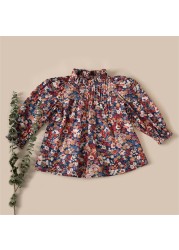 Vintage Floral Baby Girl Jumpsuit Cotton Long Sleeve Spring Baby Girl Romper Toddler Girl Clothes Princess Baby Girl Clothes