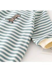 Baby Boys Long Sleeve Spring 2022 Clothes Newborn Baby Romper Striped Bodysuit 3-18 Months Baby Clothes