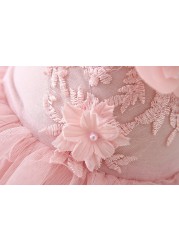 2022 Summer Mesh Cake Dress Party Dress Kids Clothes Clothes For Girls Pink Princess Dress