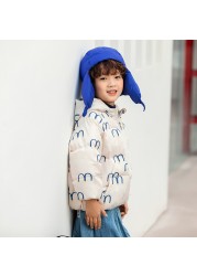 2021 Winter Children Hooded Coat Warm Outerwear Simple Fashion Windbreaker Jacket Fashion Kids Outerwear