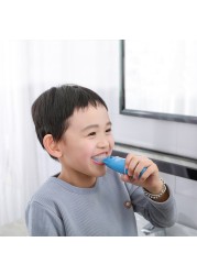 Automatic Ultrasonic Kids U Shape Vibration Silicone Electric Toothbrush Waterproof Children Toothbrush 2 Replaceable Heads