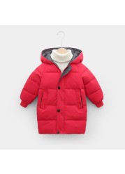 Toddlers Winter Cotton Padded Coat Long Warm Thicken Cotton Padded Long Jacket Toddler Kids Outerwear