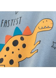 Baby Boys Cartoon T-Shirt Autumn Long Sleeve Dinosaur Print Boys Tops