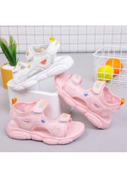 Princess girls sandals baby new pink sports sandals 2022 children summer fashion shoes students anti-slip peep toe beach shoes