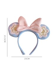 Mickey Minnie Mouse Ears Headband Red Bowknot Girl Bowknot Hair Hoop Disneyland Birthday Party Decoration Gift Pretend Toy