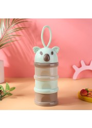 Bear Pattern Portable Baby Food Storag Slot Box Multigrain Cartoon Infant Milk Powder Tray Food Snack Container