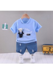 Summer Children Boys Girl Clothes Kids Cartoon T-shirt Shorts 2pcs/sets Toddler Leisure Suits Baby Cotton Tracksuit 0-5 Years