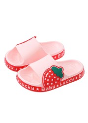 2022 summer children shoes strawberry girls slippers non-slip sandals for boys indoor baby funny slippers kids flip flops