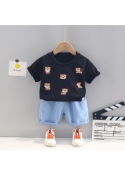 Baby Boys Baby Girls Clothes Cartoon Animal Outfits Cotton Infant Children Summer Dress Short Sleeve Costume Kids Outfits