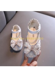 New Hot Sale Girls Bow Princess Sequins Rhinestone Children Dance Spring Autumn Flats Kids Shoes