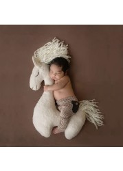 Newborn Photography Pillow Pegasus Horse Photo Props Doll Pillow Infant Photo Shoot Studio Accessories Posing Bean