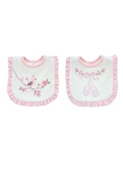 Baby Girls Bibs Cotton Pink Embroidered Saliva Towel Soft Newborn Burp Cloths Reusable Double Layer Baby Bandana Clothes