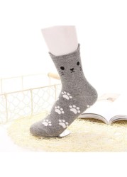 Cartoon cute cat kids socks candy color socks boys girl cotton sock wholesale children accessories newborn