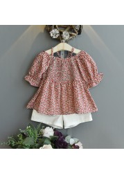 2022 Toddler Kids Baby Girls Floral T-shirt Shorts Sets + Summer Shorts 2pcs Fashion Girl Infant Clothes Casual Children's Sets