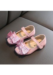 Pu Baby Baby Shoes Soft Rubber Sole Shoes Anti-slip Bow Sandals Casual Walking Shoes Kids Baby Girls Princess Shoes