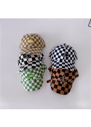 MILANCEL 2022 summer new children's patchwork hat fashion plaid baseball caps