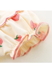 LAUDKA 0-24M Summer Baby Girl Clothes Strawberry Print Cotton Clothes Newborn Baby Princess Girls Underwear