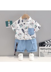 New summer baby clothes suit children boys fashion casual shirt shorts 2pcs/sets baby sport costume infant kids tracksuit