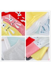 Baby Girls Clothing Sets Kids Casual Clothes Lace Cartoon Rabbit T Shirt Pants Toddler Infant Children Vacation Costume