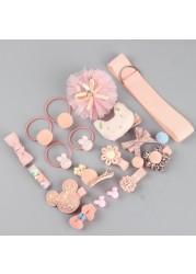 Cute Baby Girl Headbands Set 18pcs Children Hair Clip Set Little Girl Hair Accessories Bows for Baby Girl Elastic Headdress Gift