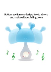 Safe Baby Teether Chew Infant Mushroom Teething Toy Baby Sore Gums Newborn Soother Rattle Toys BPA Free Silicone Pacifier