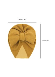 طفل كبير Bowknot الهند قبعة أغطية الرأس بلون قبعة قبعة لطيف القوس القطن مطاطا عمامة عقال للأطفال الرضع حديثي الولادة