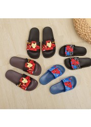 Disney new boy's shoes non-slip bathroom large children's beach one word slippers