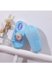 Disney Summer New Frozen Princess Slippers Non-slip Home Indoor Boys Mickey Mouse Cute Princess Off-Beach Shoes