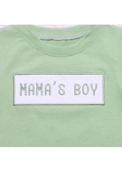 2022 Casual Toddler Kids Tracksuit MAMA'S Boy's Clothing Sets for Boys Costumes Green 95% Cotton Boy Clothes 1-8T Children