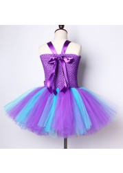 Mermaid Tutu Dress for Girls, with Headband, Birthday Party Dress, Shell, Starfish, Kids Princess Costume