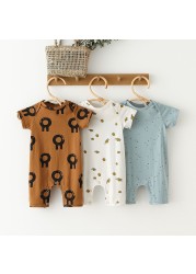 Infant Baby Boy Girl Romper Spring Summer Newborn Button Printed Jumpsuit Casual Long Sleeve Baby Boy Outfits Clothes Autumn