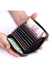 New Luxury Classic Women Bag Brand Fashion Sheepskin Business Card Holder Genuine Leather Credit Card Holder